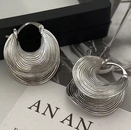 Vintage Hoop Silver Earrings