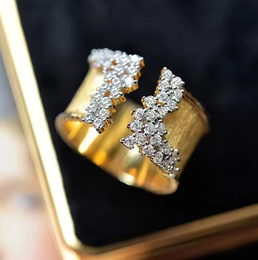 Luxury Golden Wide Band Ring