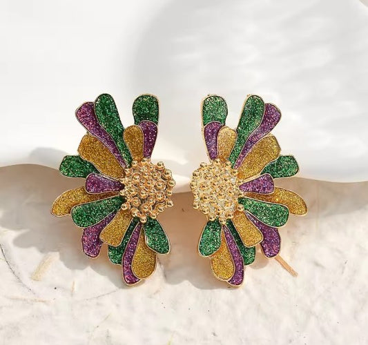 Classic Colorful Flower Earrings