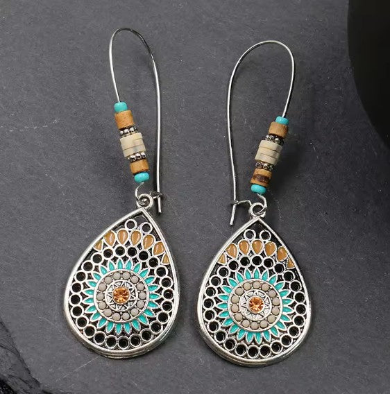 Vintage Handmade Beads Drop Earrings