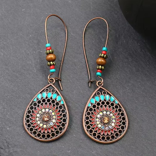 Vintage Handmade Bohemian Colorful Drop Earrings