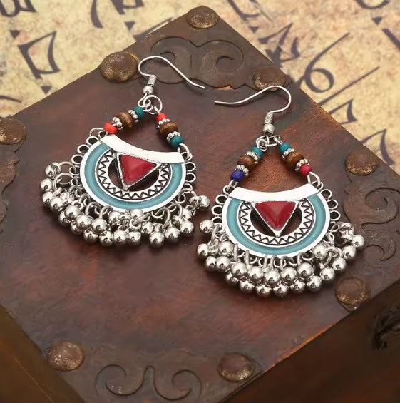 Boho Vintage Beads Tassel Earrings