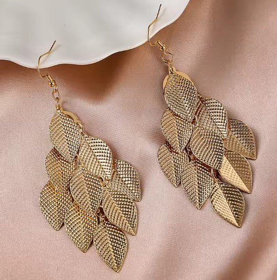 Vintage Leaf Drop Dangle Earrings