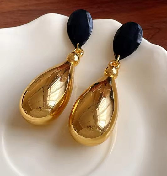 Vintage Chunky Water Drop Dangle Earrings