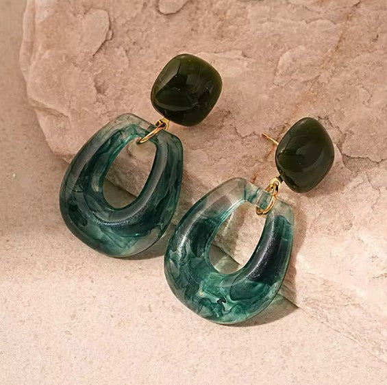 Vintage Fashion Green Drop Earrings