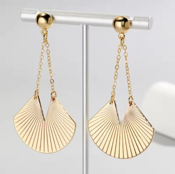 Classic Fan Shaped Drop Earrings
