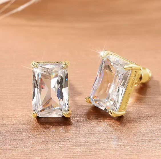 Classic White Crystal Stud Earrings