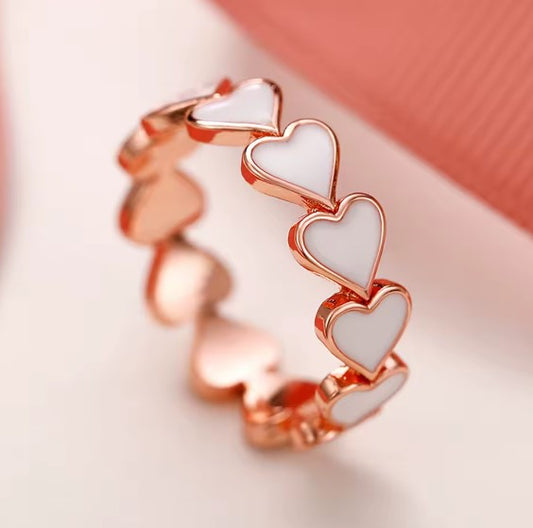 Classic White Love Promise Rose Gold Ring
