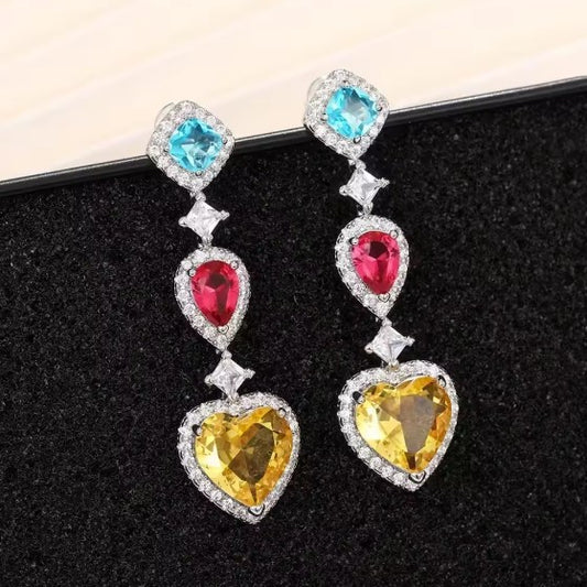 Luxury  Color Dangle Crystal Earrings