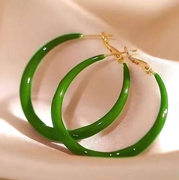 Exquisite Fashion Green Circle Earrings