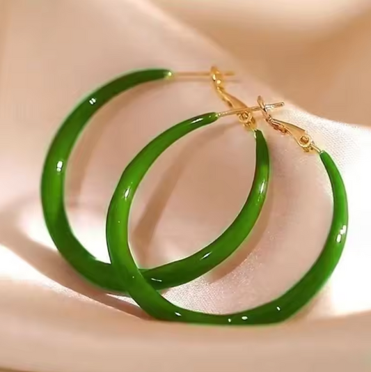 Exquisite Fashion Green Circle Earrings