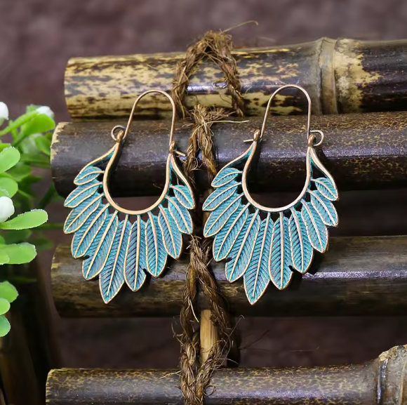 Vintage Leaf Dangle Earrings